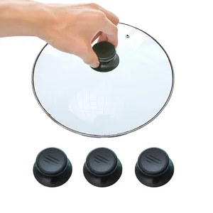 2 x Универсальные круглые запасные части для посуды ручки для крышек кастрюль пластик + ручка крышки из нержавеющей стали для кухонной посуды компоненты