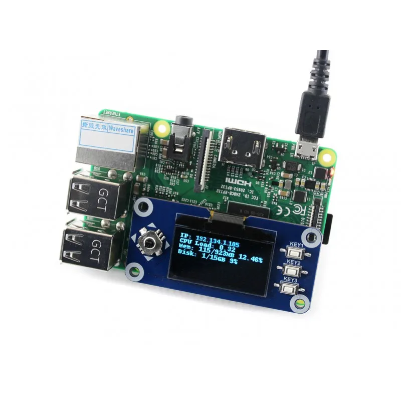 OLED дисплей 1 3 дюйма для Raspberry Pi 128x64 пикселей интерфейс SPI/I2C совместимый с 3B/3B +/Zero