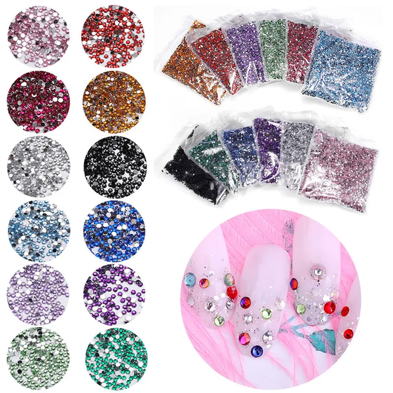20000 pcs Стразы для дизайн ногтей стекло многоразовые Кристалл Rhinestone украшения