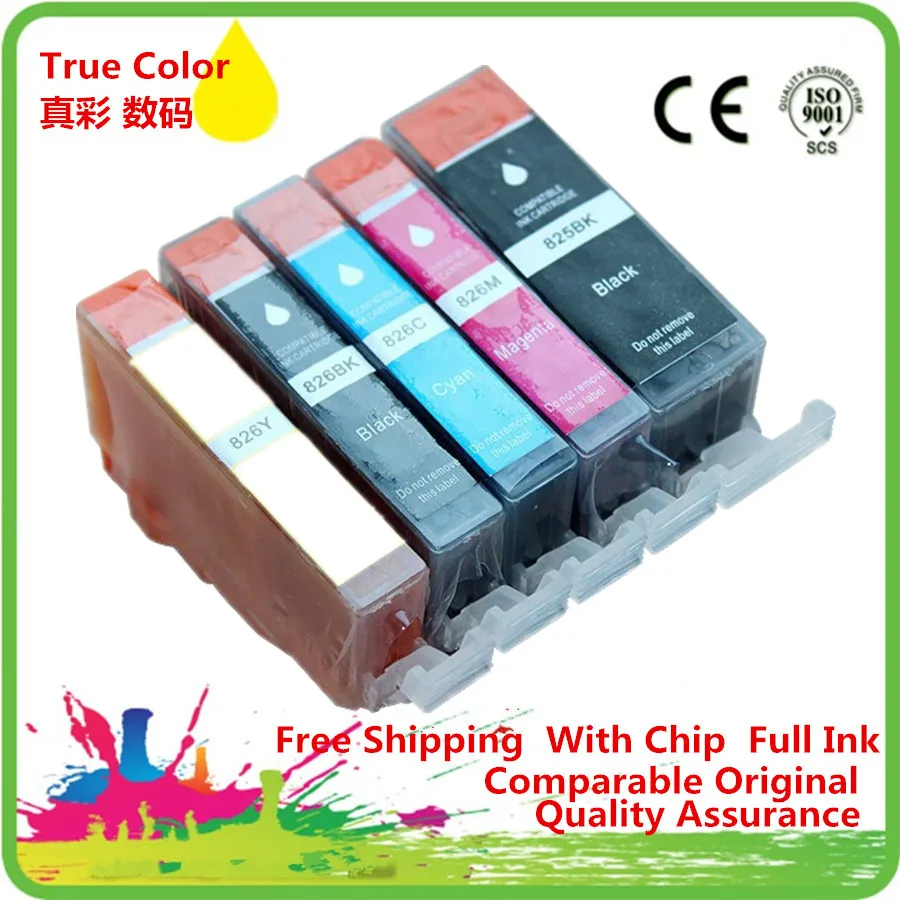 PGI-825 CLI-826 сменный картридж для Canon IP4980 IX6580 MG5180 MG5280 MG5380 MX888 MX898 MG6180 MG6280 MG8180 MG8280 |