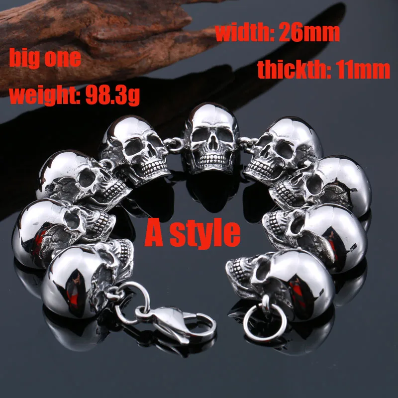 Beier 316L Stainless Steel bracelet punk skull Bracelet For Vintage Cool Dragon Style Men's Bracelet Jewelry LLBC8-036R