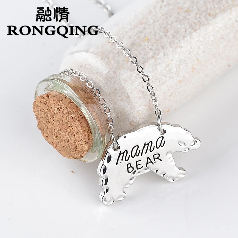 Ожерелье RONGQING 12 шт./лот Мама Медведь для женщин модная цепочка серебряного цвета
