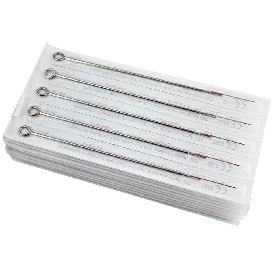 

50PCS/Lot Disposable 3RS 5RS 7RS 9RS 11RS 13RS 15RS Sterilized Curved Round Tattoo Needles Tattoo Supply For Machine Gun Grip