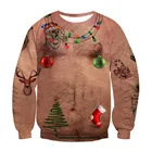 Толстовка унисекс для мужчин и женщин, Рождественский свитер для отпуска, Забавный Рождественский свитер с фальш-ворсом, осенне-зимняя одежда