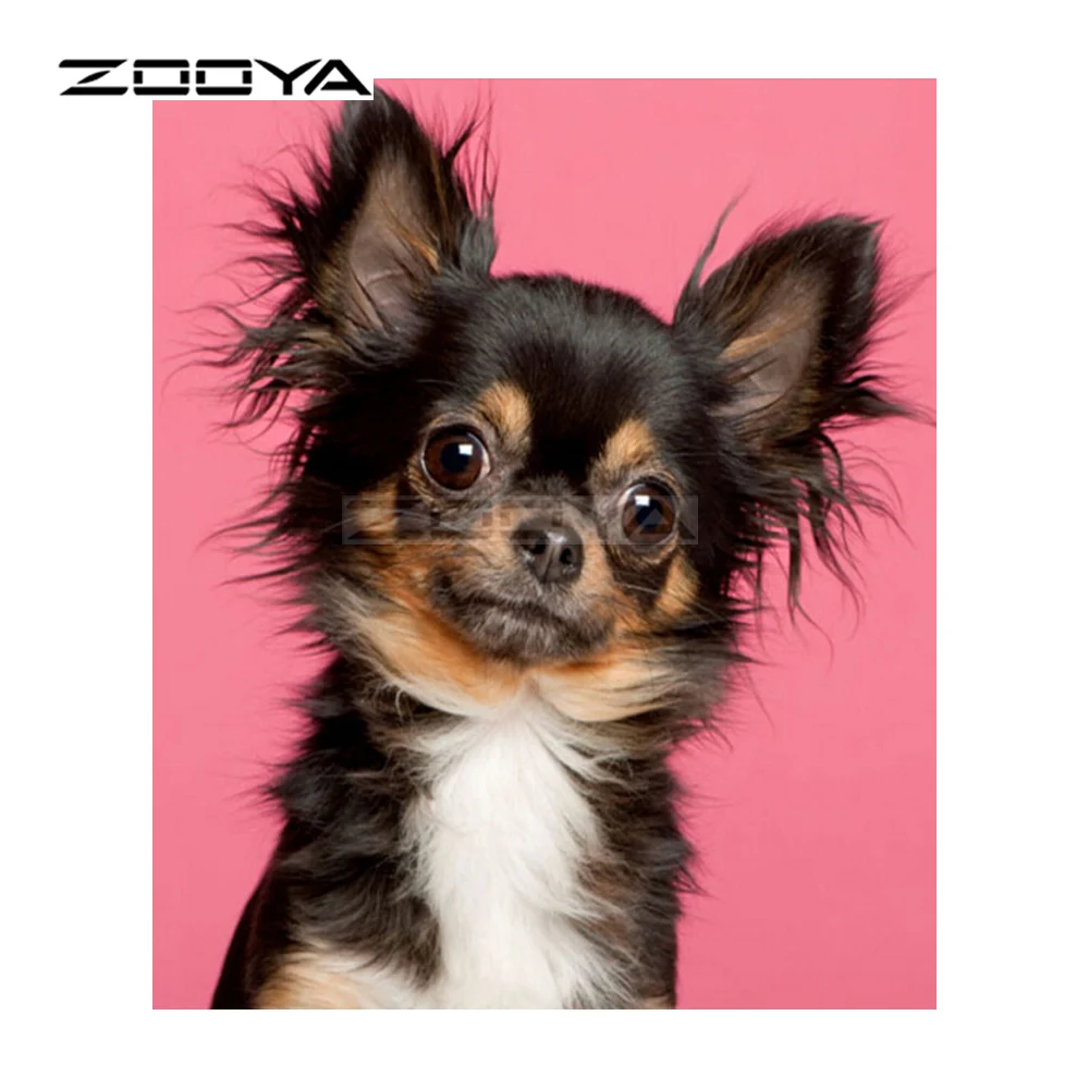 Zooya 5D DIY Алмаз Вышивка прекрасная собака животное Картина мозаика круглый с