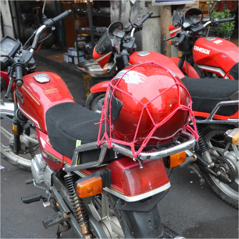 

Motorcycle net pocket 6 hooks Fuel Tank Mesh Net Motorbiker Cargo Helmet Hold Down luggage 30*30cm
