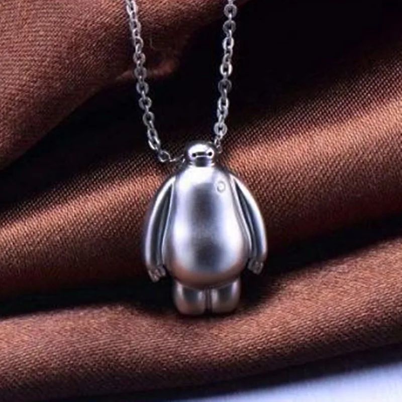 Baymax 925 серебряный кулон ожерелье большой герой 6 посеребренная фильм любителей
