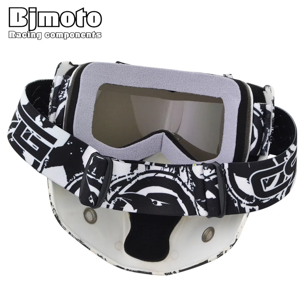 BJMOTO, винтажная маска на шлем, уф велосипедные очки, модульные очки для мотокросса, Gafas для кафе, Racer, ретро шлемы, очки для катания на коньках