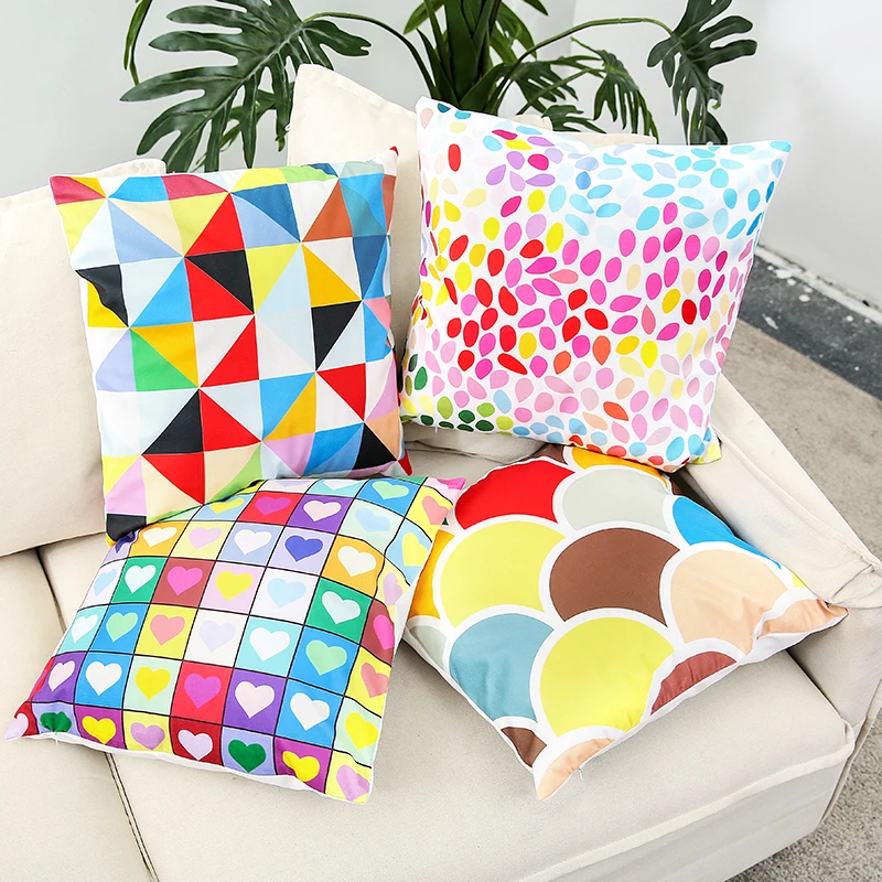 

Fashion 45*45cm Colorful Cotton Linen Nordic Geometry Bohemia Square Decorative Throw Pillow Case Cushion Cover Sofa Home Decor