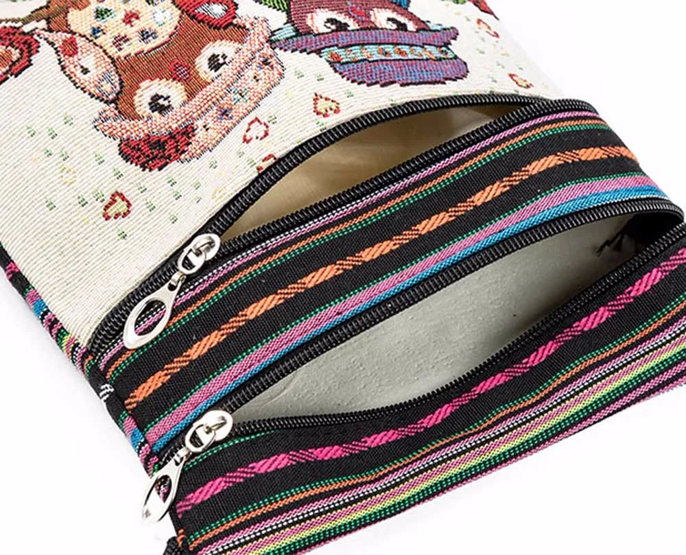 High Quality Embroidered Owl Tote Bags Women Shoulder Bag Handbags Postman Package Crossbody For Bolsos Mujer #V28 | Багаж и сумки