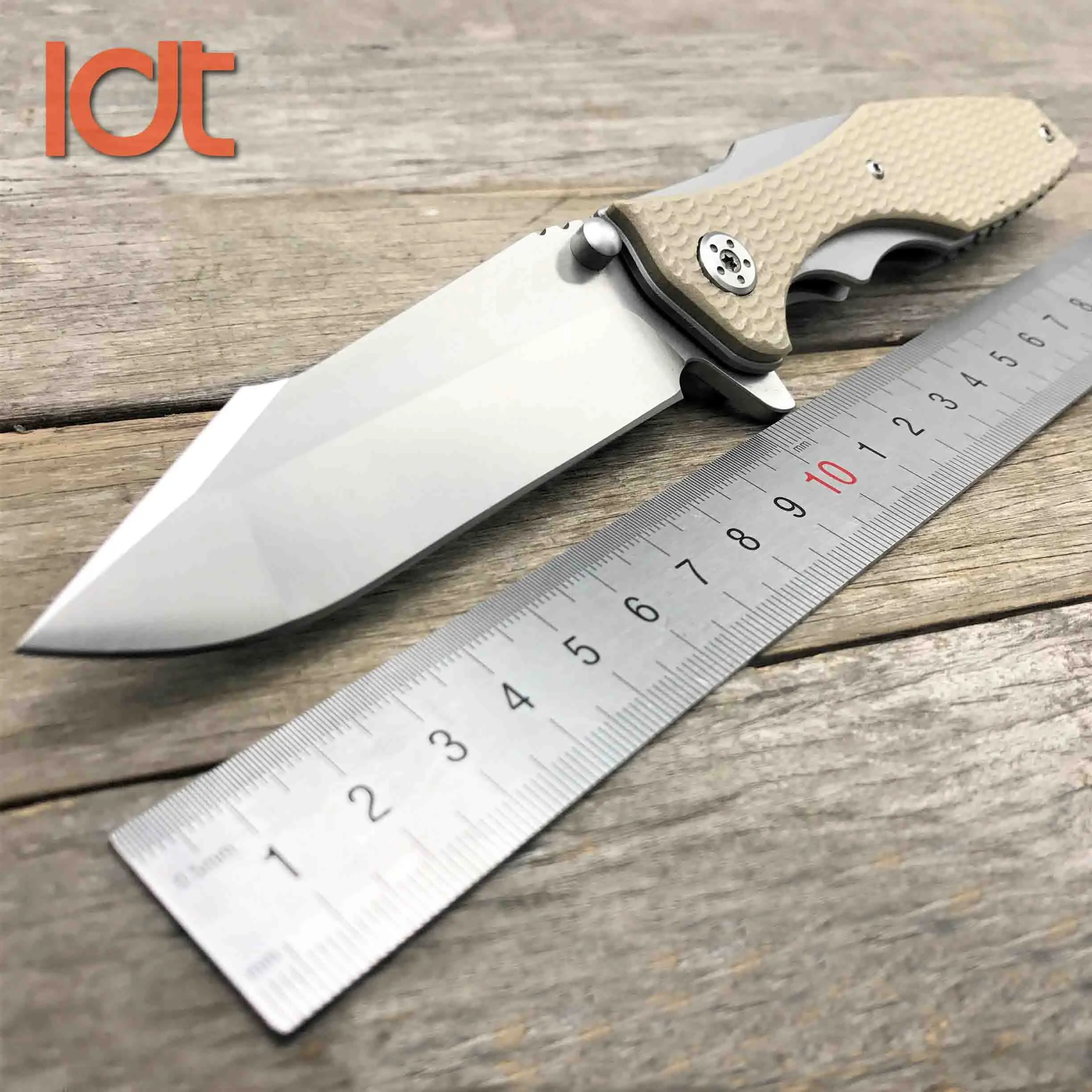 Khaki Handle Logo LDT 0393 складной нож CPM 20CV лезвие G10 ручка шарикоподшипник Тактический Походный нож ножи для выживания карманный нож EDC инструменты - Цвет: Khaki Handle Logo