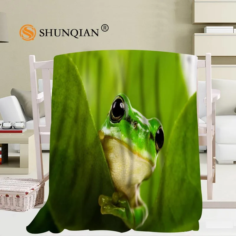 Online Su Misura Di Grande Formato Verde Rana Albero Rana Coperte Per Letti Falafel Inverno Caldo Letto Divano Coperta 56x80 Pollici 50X60inch 40X50inch