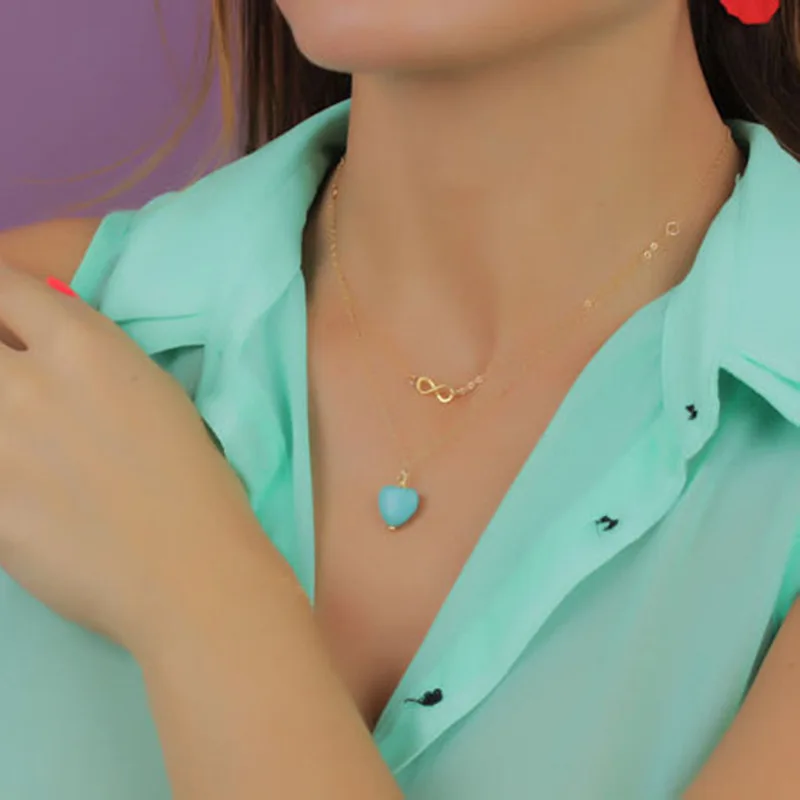 Женское Ожерелье с двойной подвеской в европейском и американском стиле |