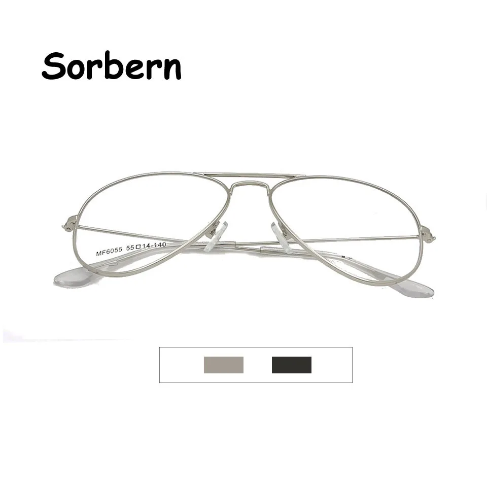 

Pilot Glasses Frame Men Women Metal Alloy 55mm Clear Lens Eyeglass Frames Male Myopia Glasses Optical Occhiali Donna Vista