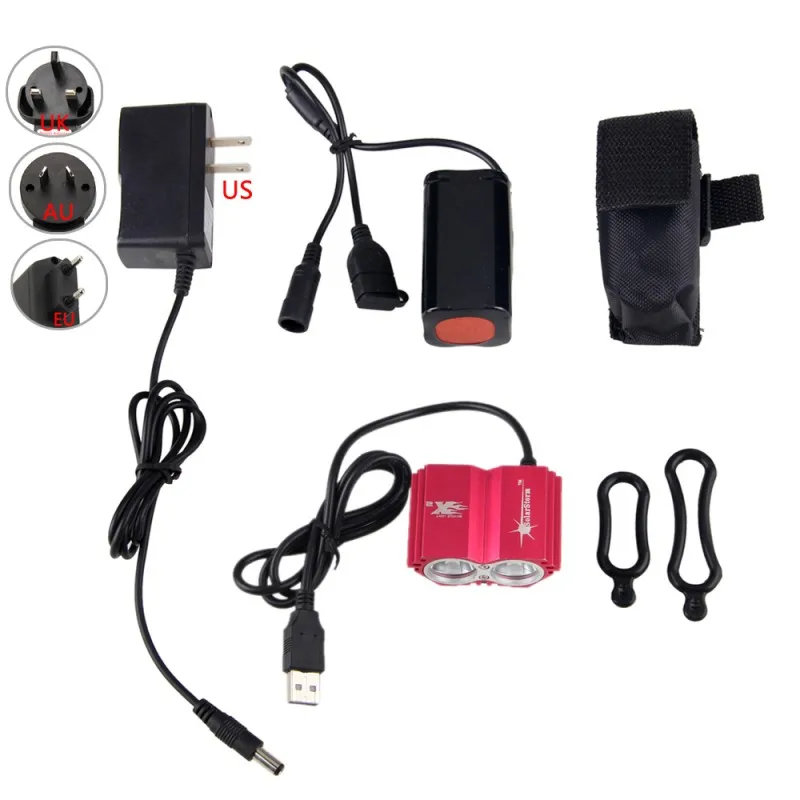 Новый передний велосипедный фонарь на руль с зарядкой через USB s 8000 Люмен T6