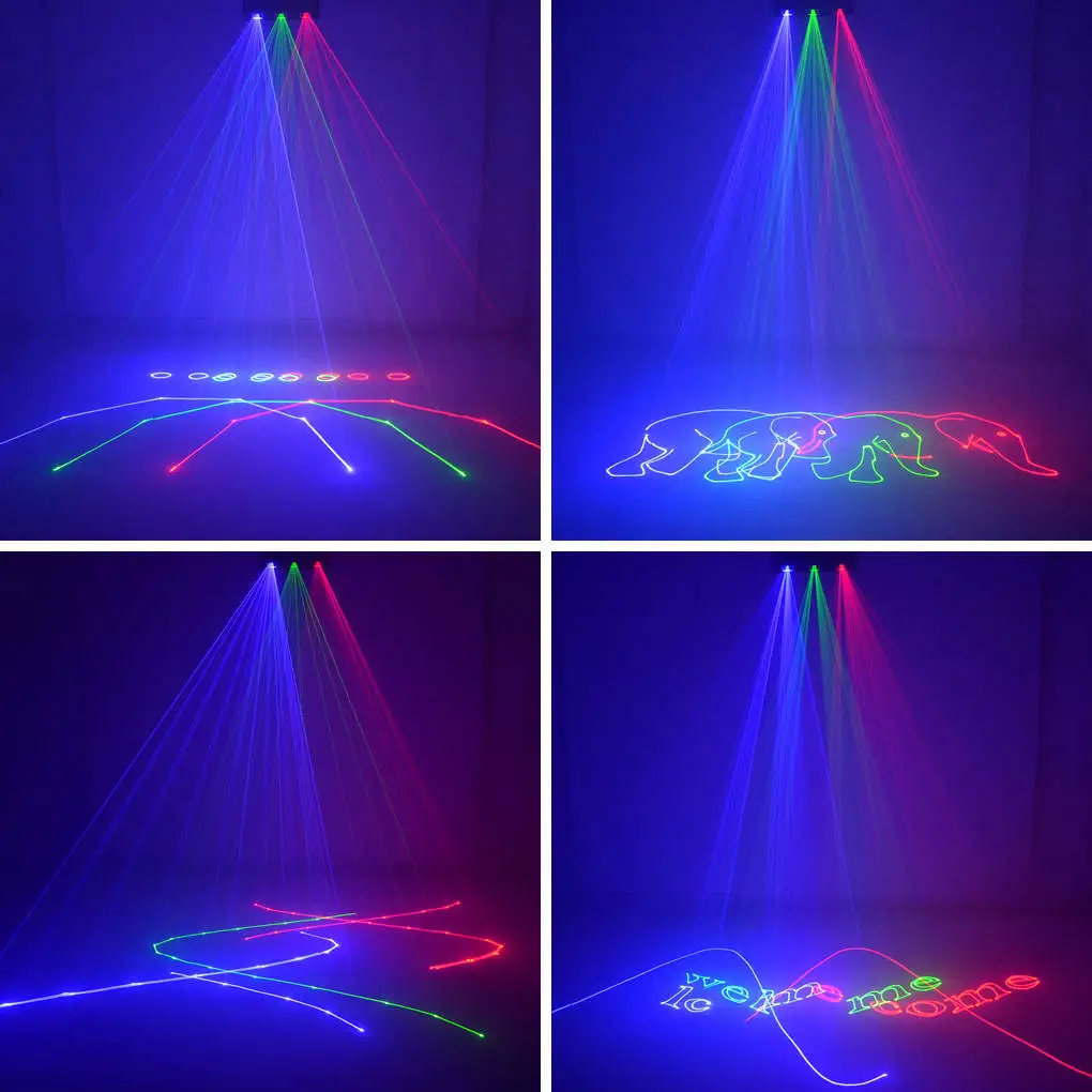 AUCD 500 МВт RGB полный Цвет луч Анимация сканирования лазерный проектор света PRO DMX DJ