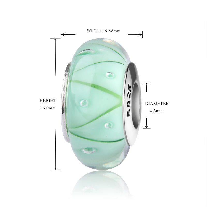 New design green four leaf clover Murano glass beads diy charms 925 sterling silver fit authentic pandora bracelet jewelry gifts
