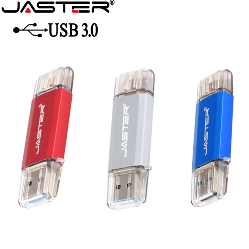 JASTER OTG 2 в 1 USB флеш-накопители USB3.0& type-C& Micro USB 256 ГБ 128 Гб 64 Гб 32 Гб 16 Гб флешки двойной флеш-накопитель Cle USB