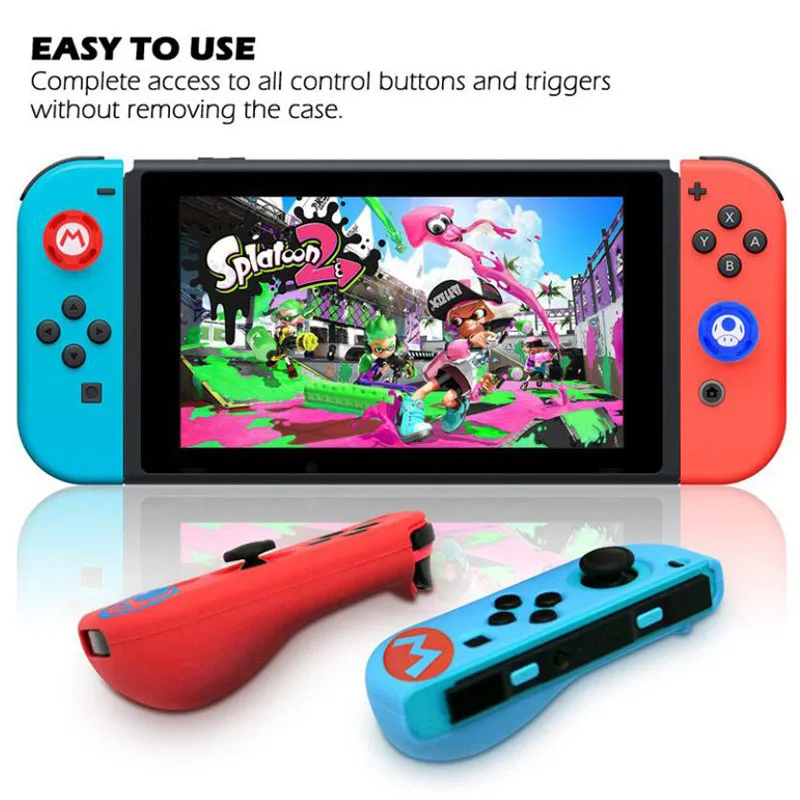 Силиконовый мягкий защитный чехол из кожи чехол+ JoyCon геймпад джойстик ручки джойстик колпачки Крышка для kingd переключатель NS Joy-Con контроллер
