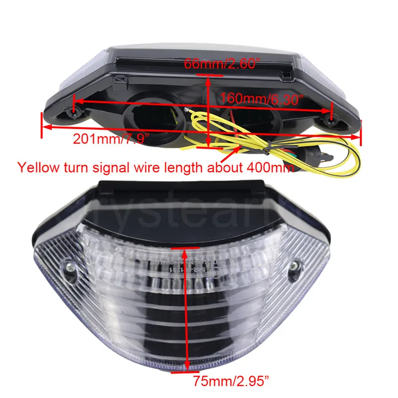 Для Honda CB600 CB599 HORNET 03-06 CB600F CB900 02-07 прозрачные интегрированные светодиодные