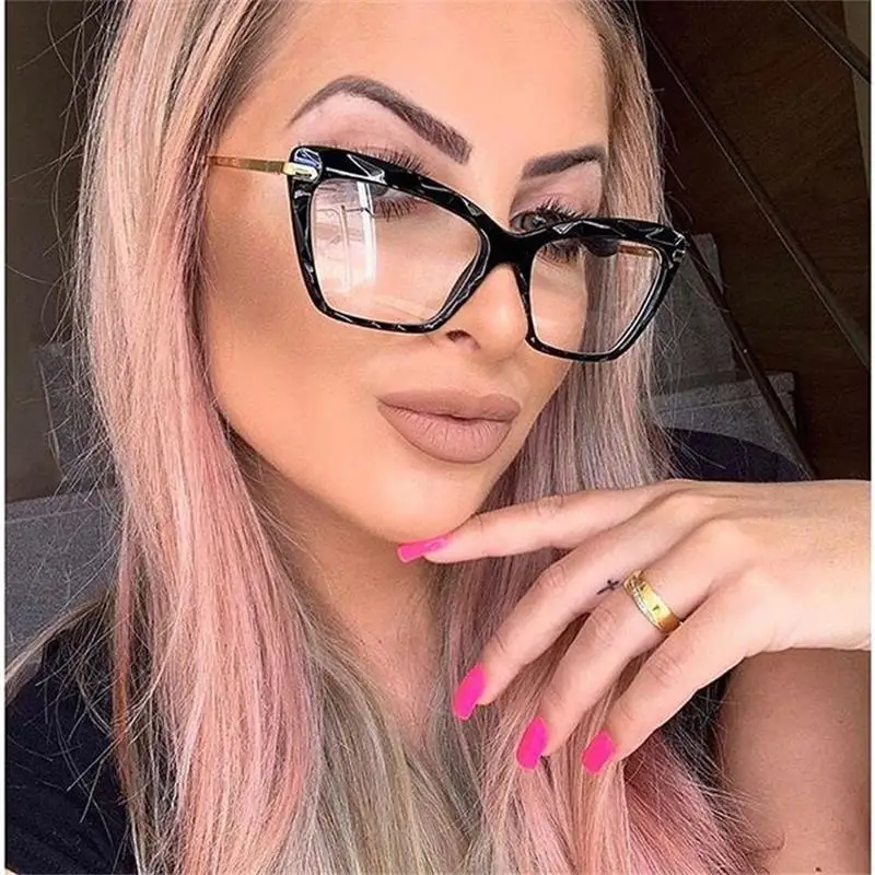 Модные прозрачные очки в стиле ретро кошачий глаз прозрачная оправа оптические