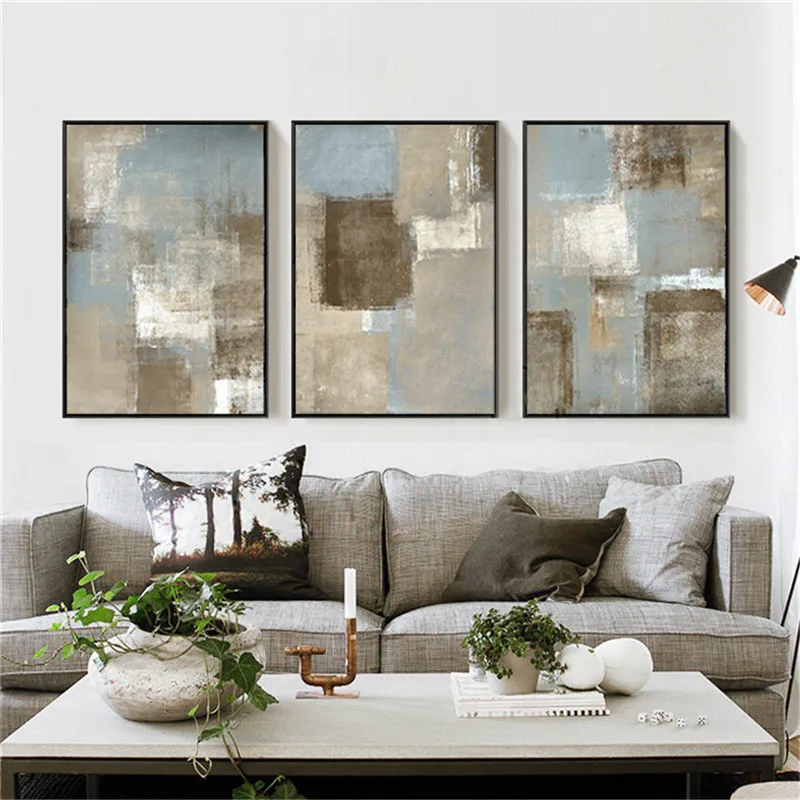 

Abstract Nordic Canvas Painting Wall Art Decoration DIY Color Block Creative Family Room Office Hotel Backgroud Ornament Supply