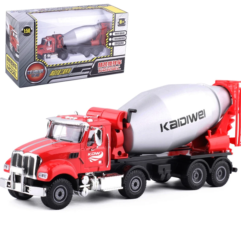 1:50 Simulation Alloy Engineering Truck Cement Mixer Model Concrete Car Construction Site Metal For Toy Gift |