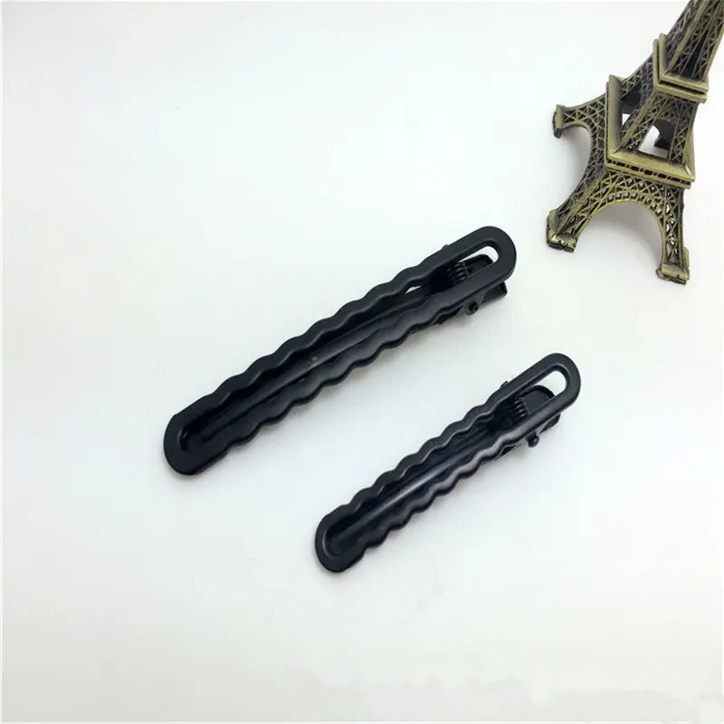 150 шт. 6/8 см черный/серебряный цвет волна Утконос зажим квадратный DIY ювелирные