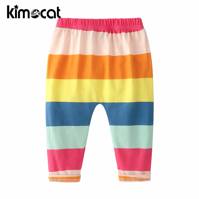 Kimocat одежда для маленьких мальчиков и девочек красочные штаны хлопковый костюм с
