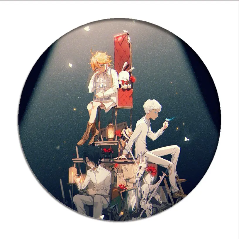 Hot Anime The Promised Neverland Emma Cosplay Badges Norman Brooch Pins Icon Ray Collection Breastpin for Bag Clothes