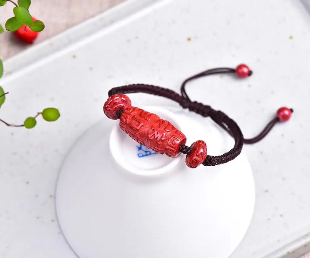 

Natural quartz crystal cinnabar handmade bracelet gift