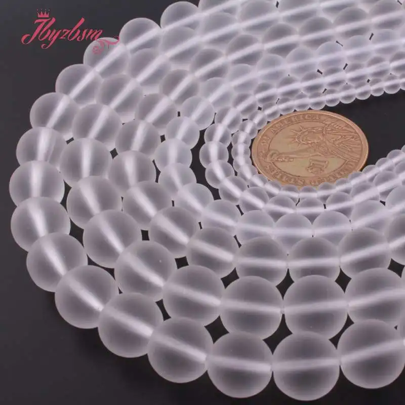 Круглые матовые белые кристаллические Бусины Из Натурального кварца 4 6 8 10 12 мм