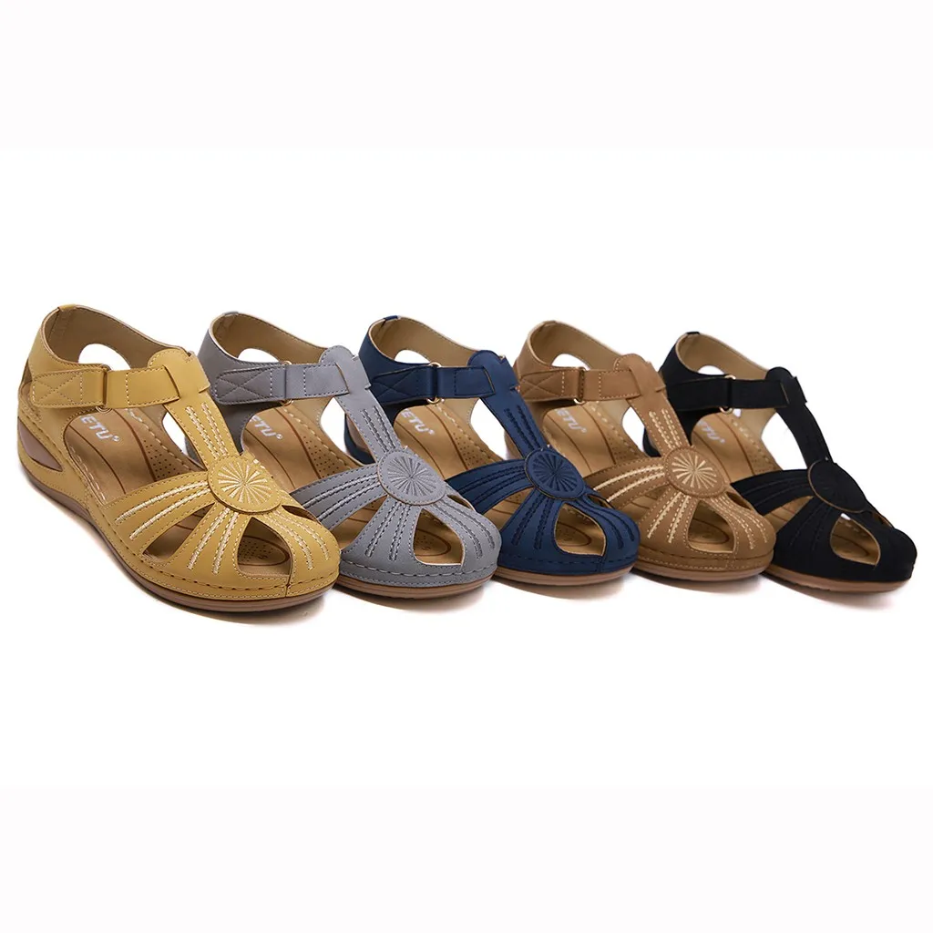 Women's Ladies Girls shoes woman Comfortable Ankle Hollow Round Toe Hollow Out Sandals Soft Bottom Sole Shoes zapatos de mujer
