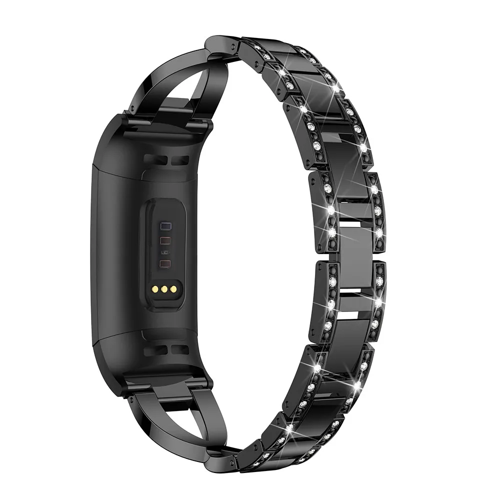 

X Diamond Link Strap For Fitbit Charge 3 Band Stainless Steel Sport Watch Band Replacement Metal Bracelet For Charge 3