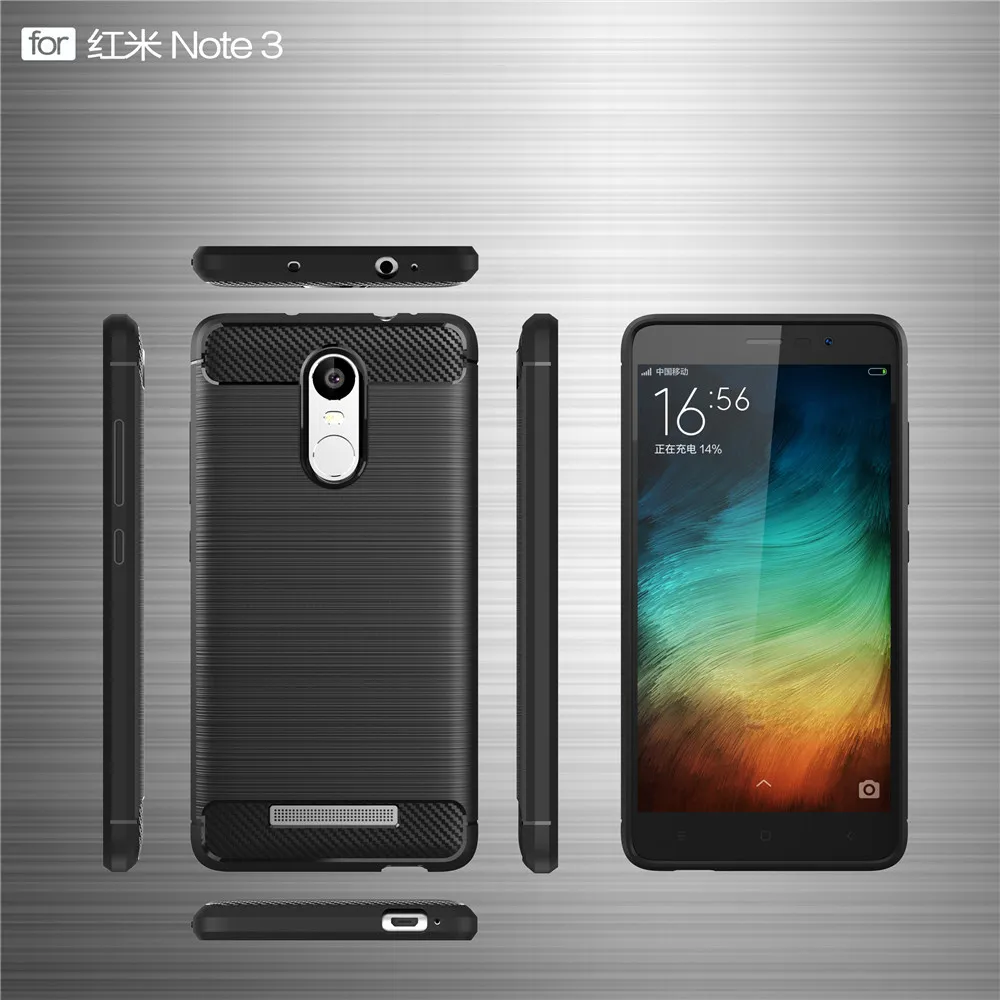 Lenuo чехол для Xiaomi Redmi Note 3 ТПУ мягкий углерода Волокно силиконовой щеткой
