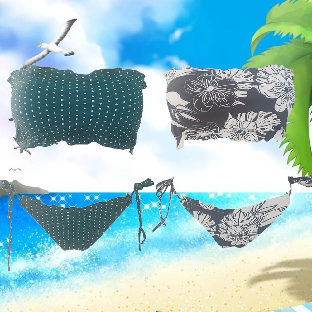 Летний отдых на море пляжная Дамы Tube Топ Девушки Для женщин волнующий раздельный