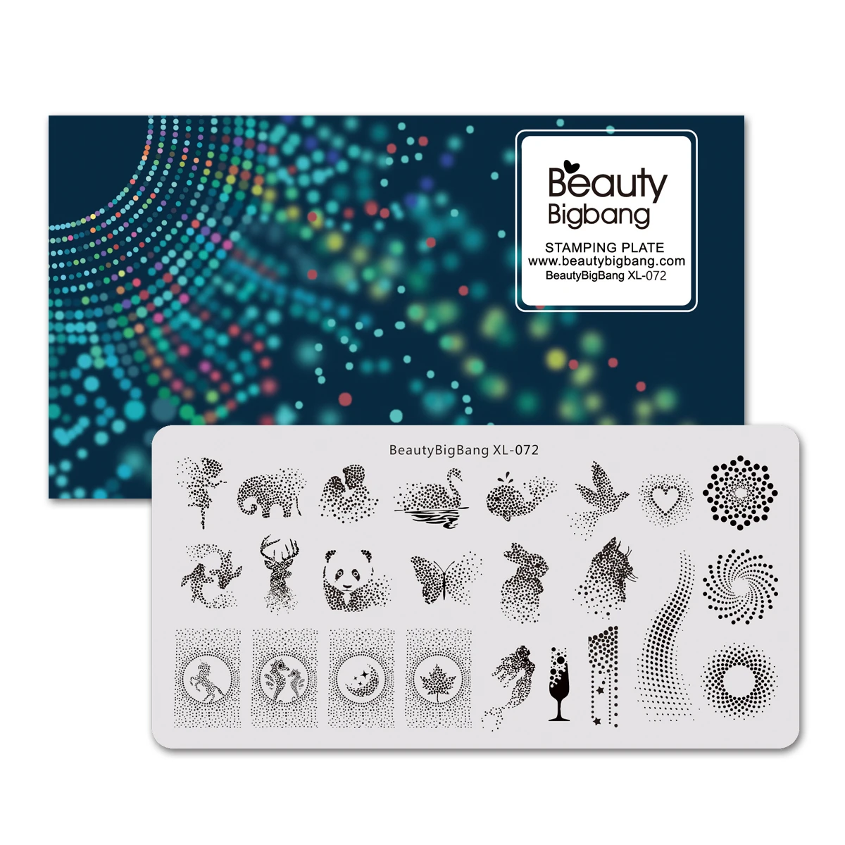 Штампованные пластины BeautyBigBang милый узор в горошек панда олень сердце лебедь