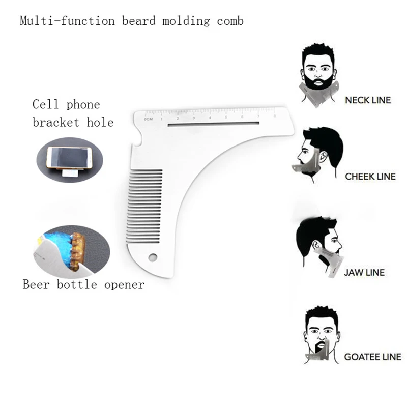 

Men's Comb Multifunctional Stainless Steel Durable Bottle Opener Anti-static Protection Face