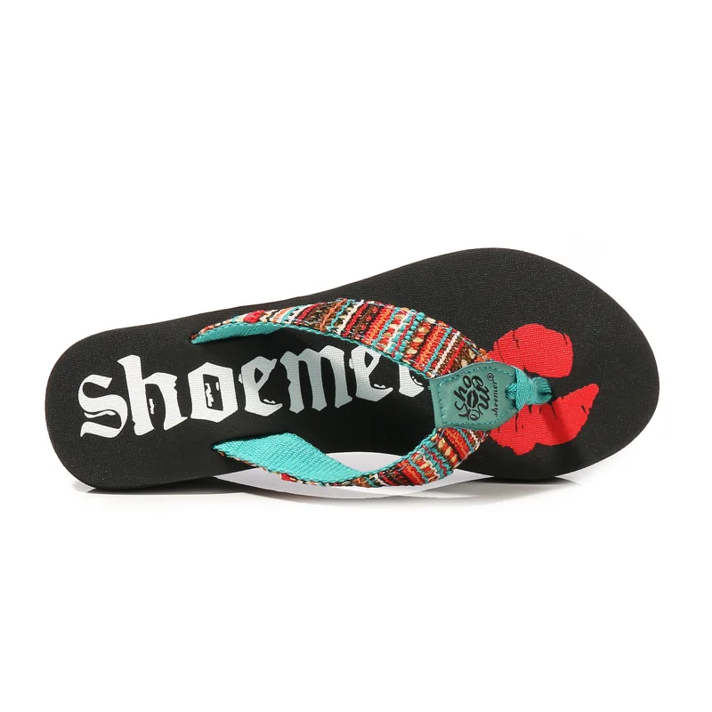 Женские шлепанцы DAOKFPO из натуральной кожи на танкетке с эффектом переплетения