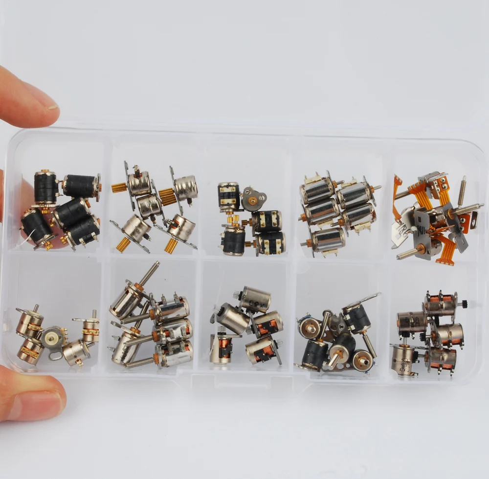 Sortido com Caixa Pces Fase dc Micro Motor Deslizante 10 Tipos 5 Cada Diminuto 50 4 Fio 2