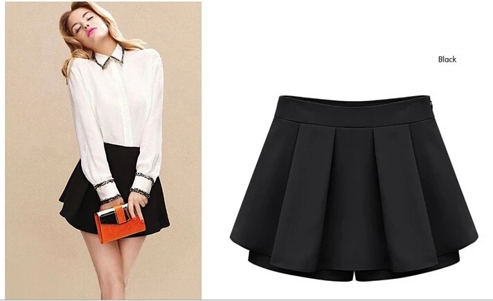 Hot selling new women's 2017 summer European style candy-colored chiffon shorts culottes Size:S M L XL XXL free shipping | Женская