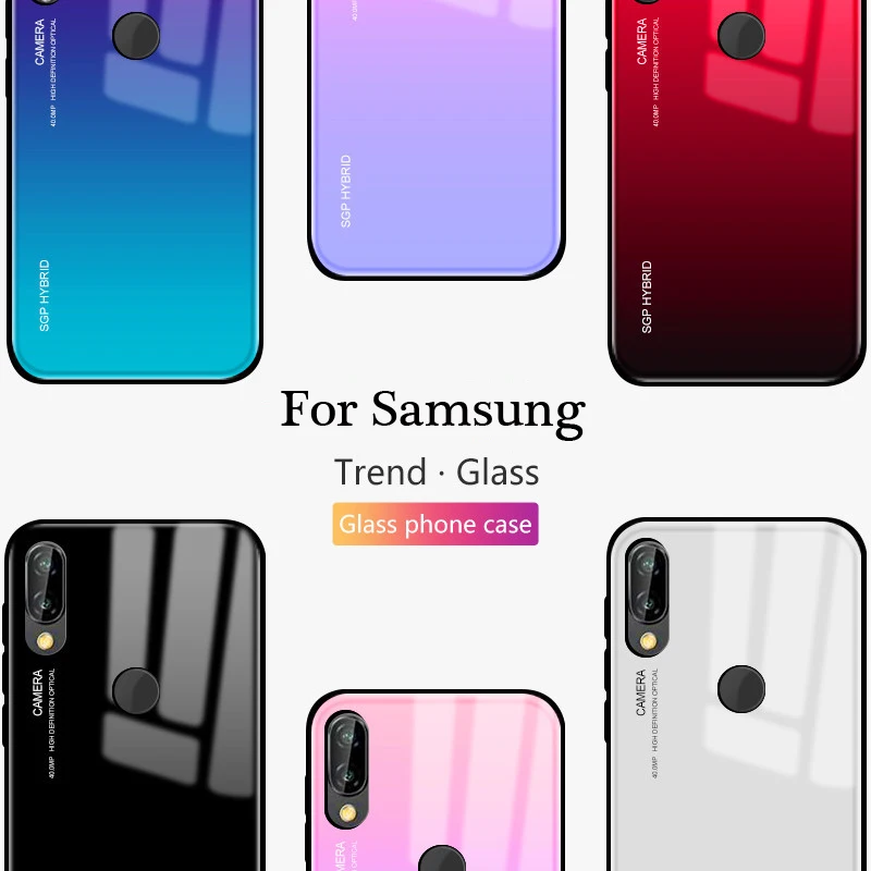 Градиентный чехол Samsun A50 из закаленного стекла для samsung Galaxy A30 A10 A50 M10 M20 M30 A 50 40 70 30 красочные чехлы