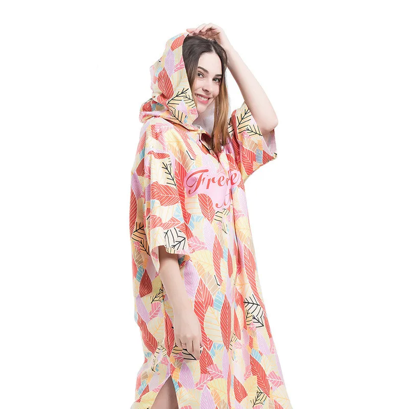 Банный халат с принтом листьев мягкое модное уличное пляжное полотенце