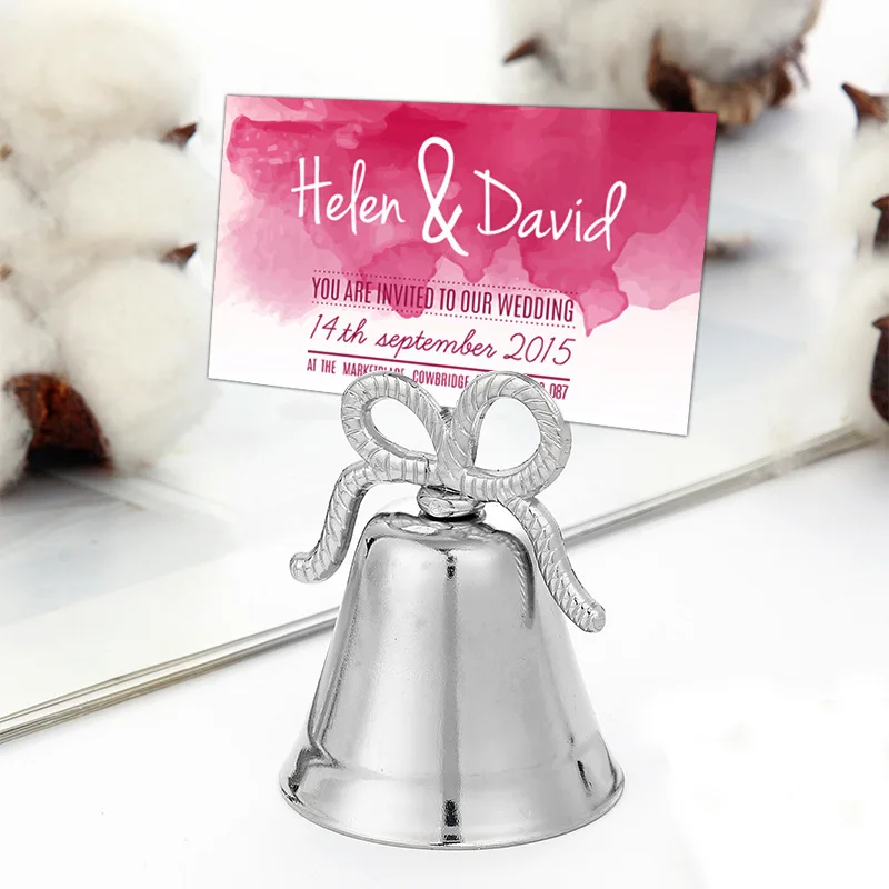 50PCS Silver Bell Place Card Holder/Photo Holder Wedding Table Decoration Favors | Дом и сад
