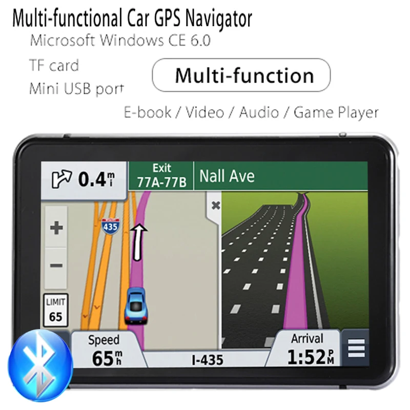 Автомобильный GPS навигатор 7 дюймов голосовая навигация FM Bluetooth 8 ГБ Navitel