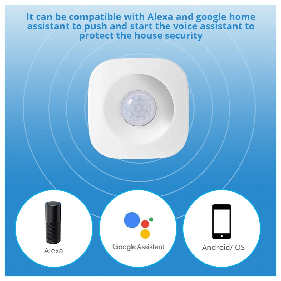 Wifi PIR датчик сигнализации работает отдельно совместим с Alexa Google умный дом Amazon