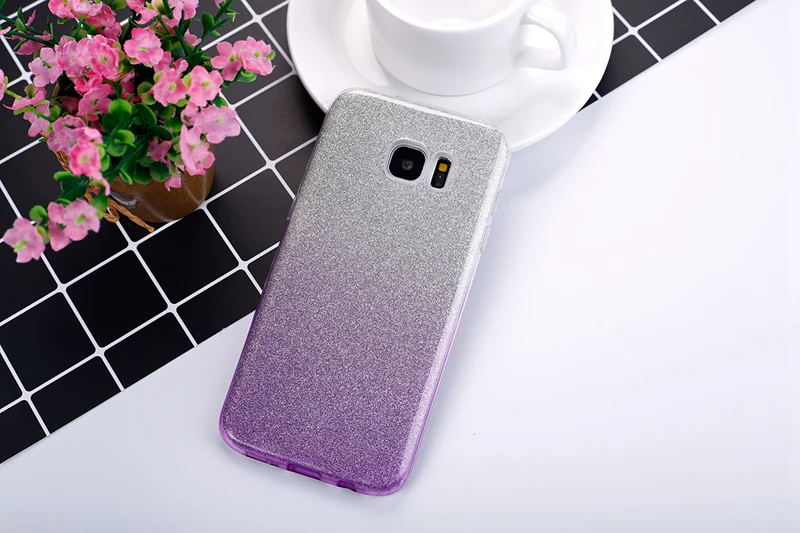 Чехол OLOEY для Funda samsung Galaxy S6 S7 Edge S8 S8 Plus S5 Note 8 5 4 чехол 2 слоя Блестящий сверкающий Мягкий ТПУ силиконовый чехол