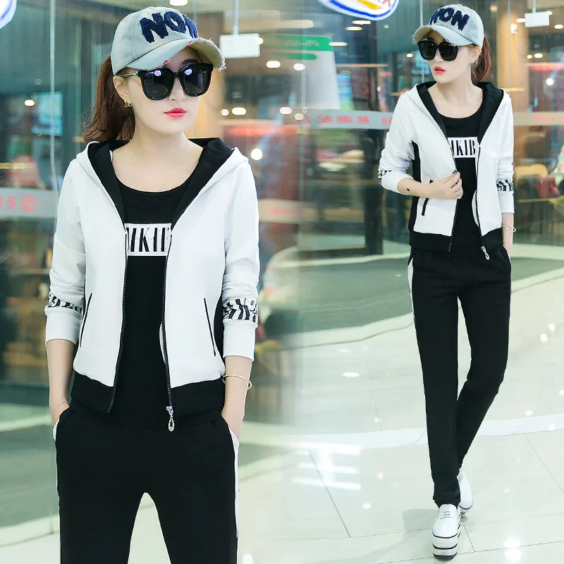 2017 Новинка весны модные 3 предмета Набор трек Костюмы без рукавов топы с