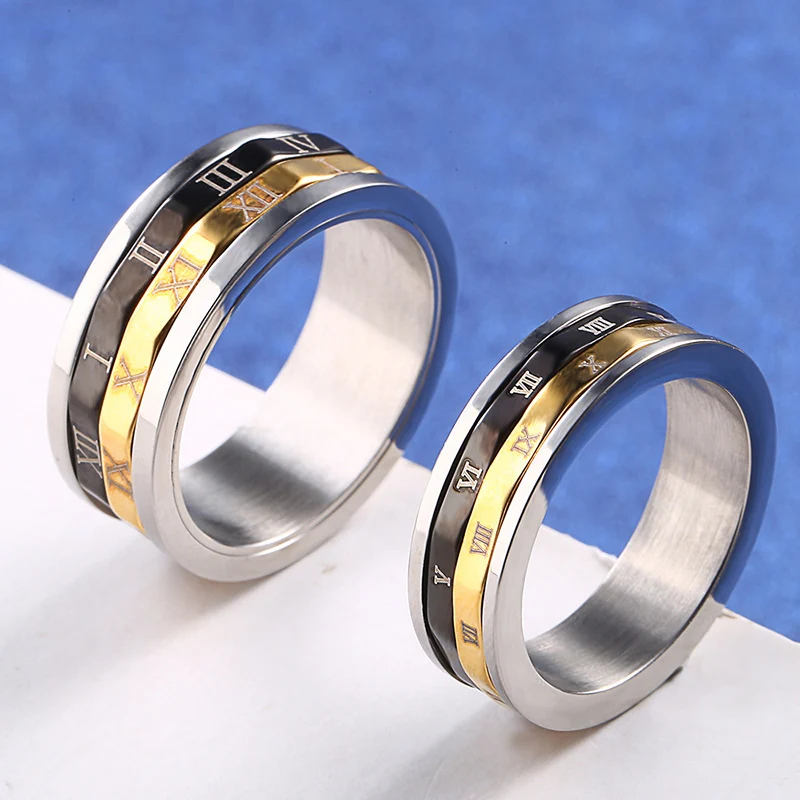 1 шт. серебряное кольцо для влюбленных от RIR из нержавеющей стали золотого черного