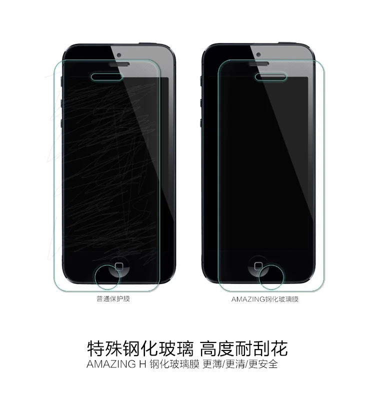 2015 новое закаленное защитное стекло Nillkin для Apple iPhone 5 5S 5SE 9H твердое против царапин